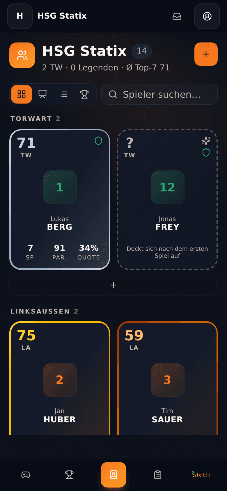 Kaderkarten auf dem Handy